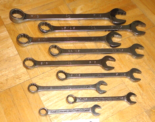 MAC TOOLS 9 PIECE SAE. COMBINATION WRENCH SET 12 POINT 3/8 TO 7/8 INCH - Foto 7 di 13
