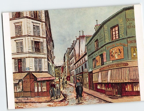 AK La Rue Seveste Gemälde von Maurice Utrillo