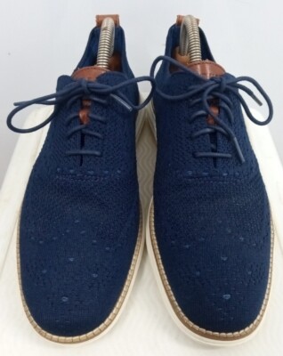 Cole Haan Originagrand Knit Wingtip Shoes Blue C27960 Oxford Men\'s Size 8.5 M Cole Haan Originagrand Knit Wingtip Shoes Blue C27960 Oxford  main image 4