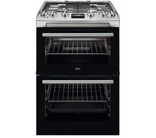 AEG CGX6130ACM Gas Cooker 60cm Double Oven Stainless Steel GRADE A