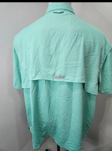 Realtree Fishing Men's Button Up Shirt Size 2XL Mint Green Short Sleeves Vented - Bild 5 von 9