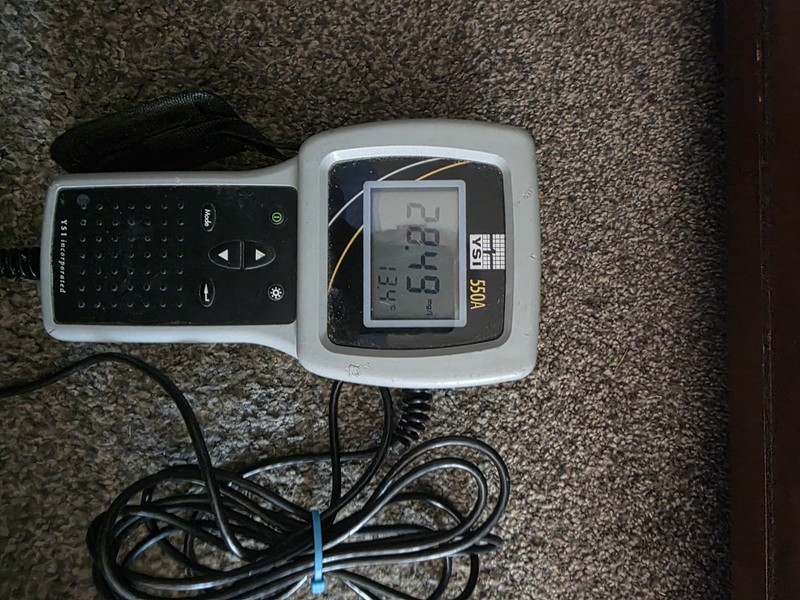 YSI 550A Oxygen Meter / 12' Probe Lead As Is No Error Codes.