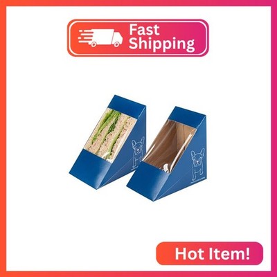 Restaurantware-Cafe Vision 4.8 x 3.2 Inch Sandwich Paper Boxes, 25 Large Sandwic