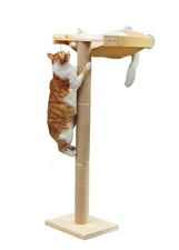 Cat Window Perch with Tall Scratching Posts, inside 46" Climbing Tree Hammmock M