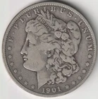 BETTER DATE 1901 (P) MORGAN SILVER DOLLAR F+