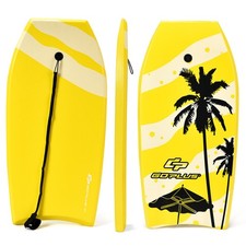 Goplus Body Board 36" Super Lightweight Surfing Board W/ Leash XPE Deck EPS Core