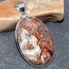 925 Silver Plated Mexican Laguna Lace Pendant Jewelry Size 1.9" GW