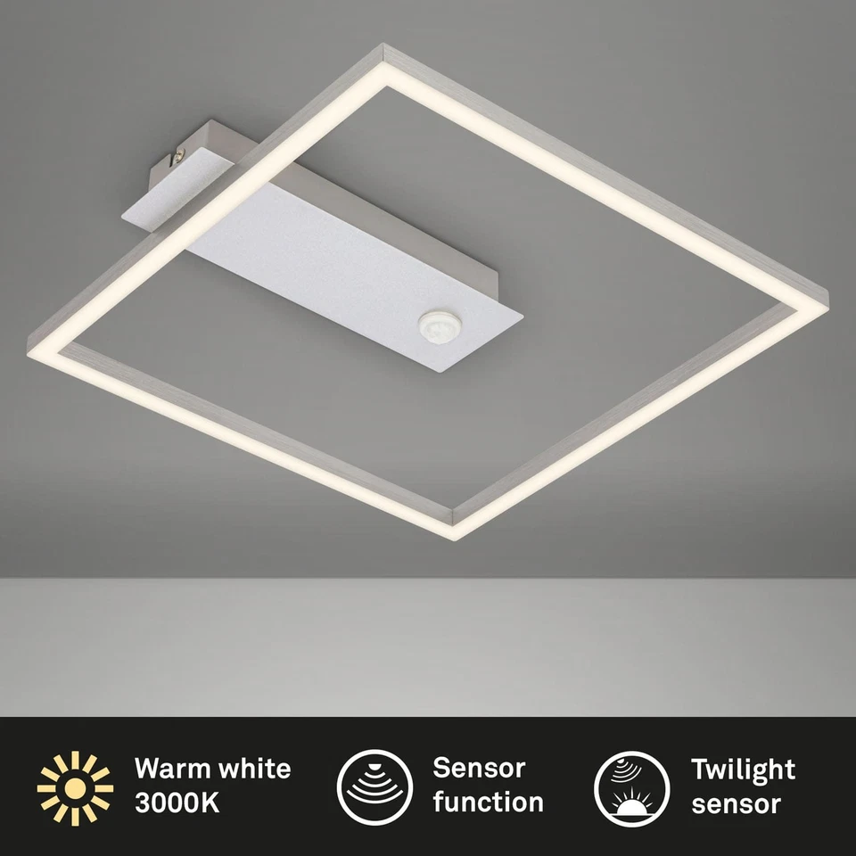 Deckenleuchte Briloner Frame LED mit Bewegungsmelder Silber Deckenlampe - Bild 2 von 4