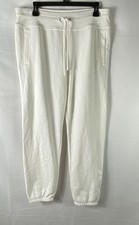Calvin Klein Performance Women's White Joggers Sweatpants Drawstring Sz L NWT
