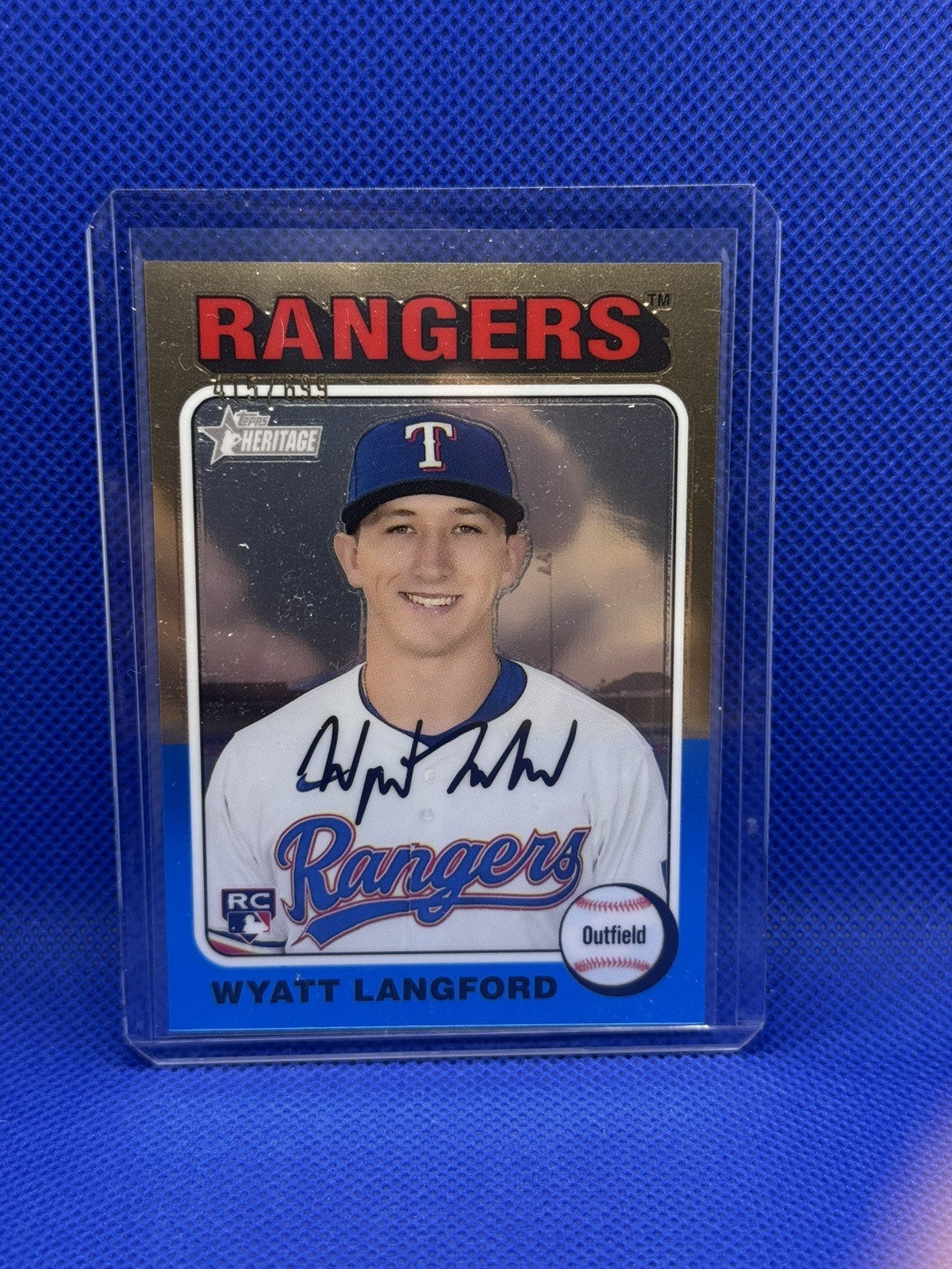 2024 Topps Heritage High Number Chrome 415/699 Wyatt Langford Rookie #581