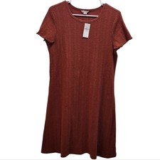 American Eagle Outfitters Rust Textured T-Shirt Dress Size Large L NEW Preppy