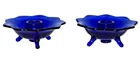 1930's Fenton Glass #848 Cobalt Blue Footed Candle Holders Pair