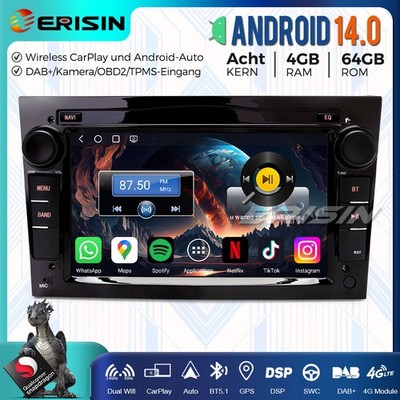 64GB Android 14 Autoradio GPS Opel Astra H Corsa C/D Zafira Meriva Vivaro Combo