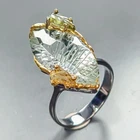 Fancy 18ct Natural Green Amethyst Ring 925 Sterling Silver Size 8 /R458836