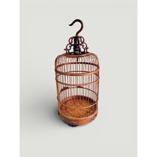 Vintage Chinese Bamboo Birdcage 