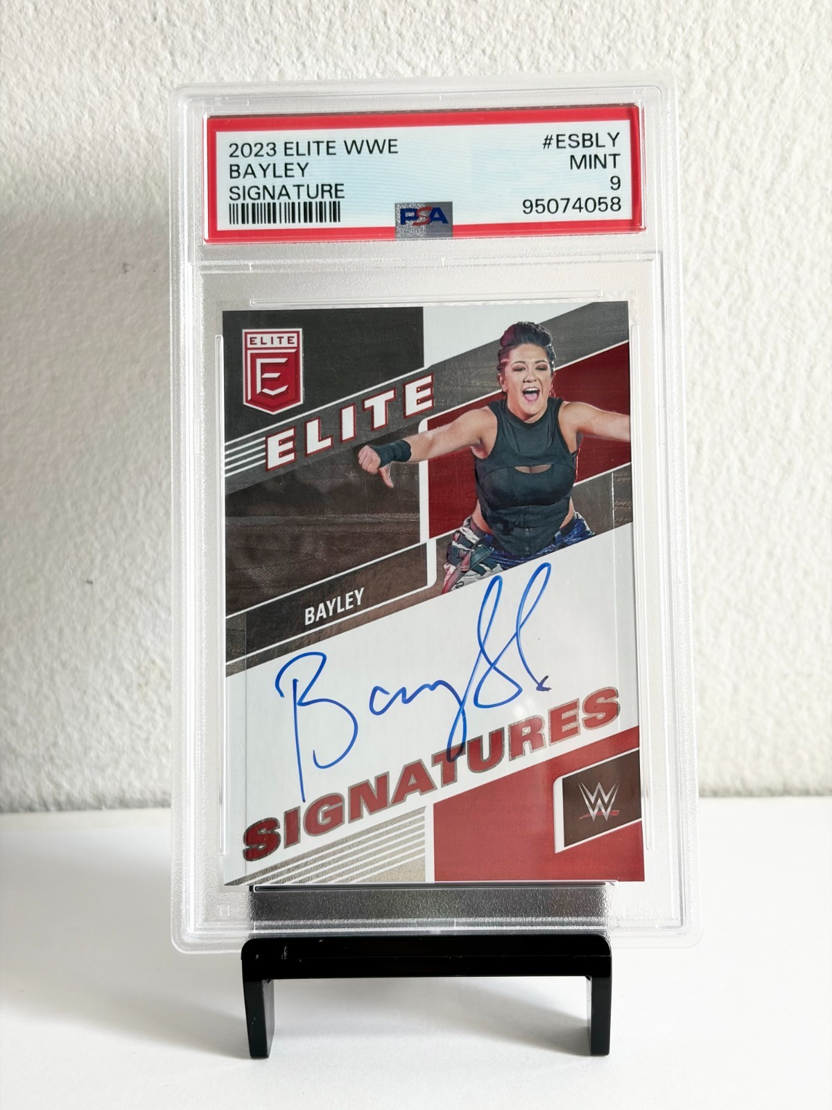 Bayley Signatures Auto 2023 Panini Donruss Elite WWE Card # ES-BLY Graded PSA 9