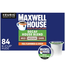 Maxwell House Decaf House Blend Medium Roast K-Cup Coffee Pods, 84 ct Box