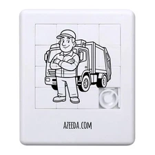 'Bin Man & Bin Truck' Sliding Puzzle (PZ00040091)