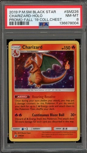 Pokemon Charizard Fall '19 Collectors Chest Black Star Holo Promo SM226 PSA 8