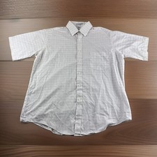 Vintage Van Heusen Single Needle Tailoring Shirt Mens 16.5 Plaid Short Sleeve