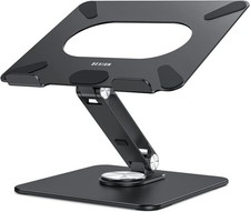 Ergonomic Adjustable Laptop Stand with 360  Rotating Base for Notebooks