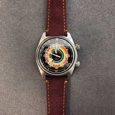 Merkur Men Pilot Watch Manual Winding Mechanical Wristwatch M01D Mov Rainbow
