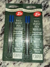 Cross 8511-2 Refills for Ballpoint Pens Medium Blue Ink 2/Pack (85112)