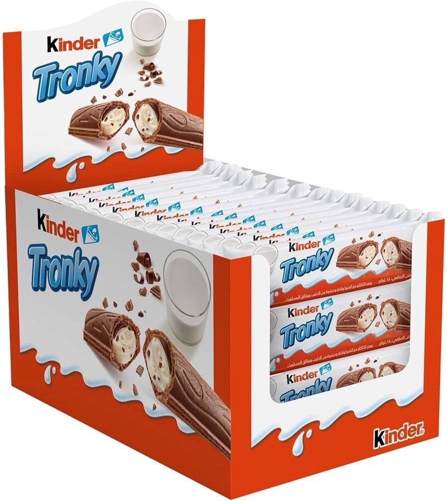 Kinder Tronky 18g (48 Pack) Chocolate Wafer Bars Hazelnut Cream Snack Bulk
