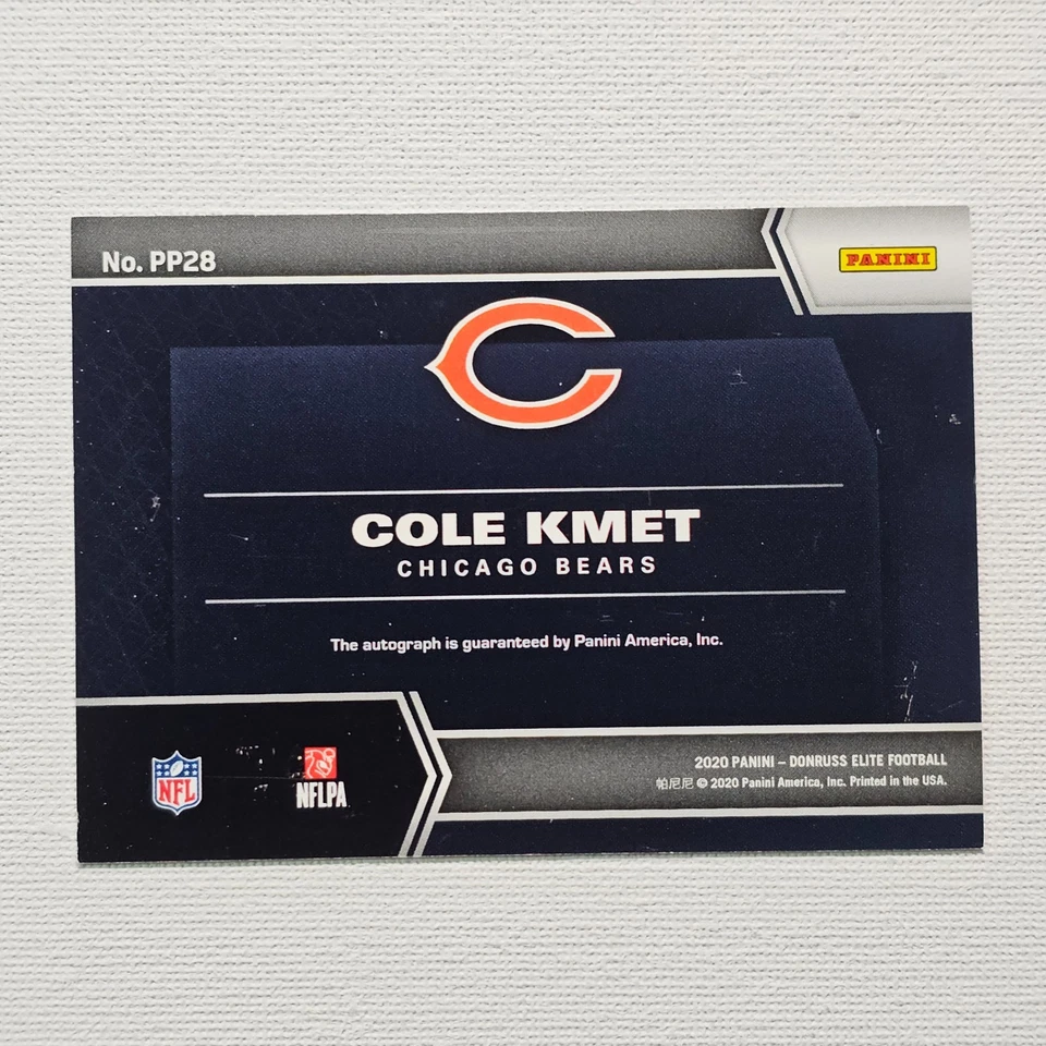 2020 Panini Donruss Elite Pen Pals Cole Kmet Rookie Auto RC - Image 2 of 2