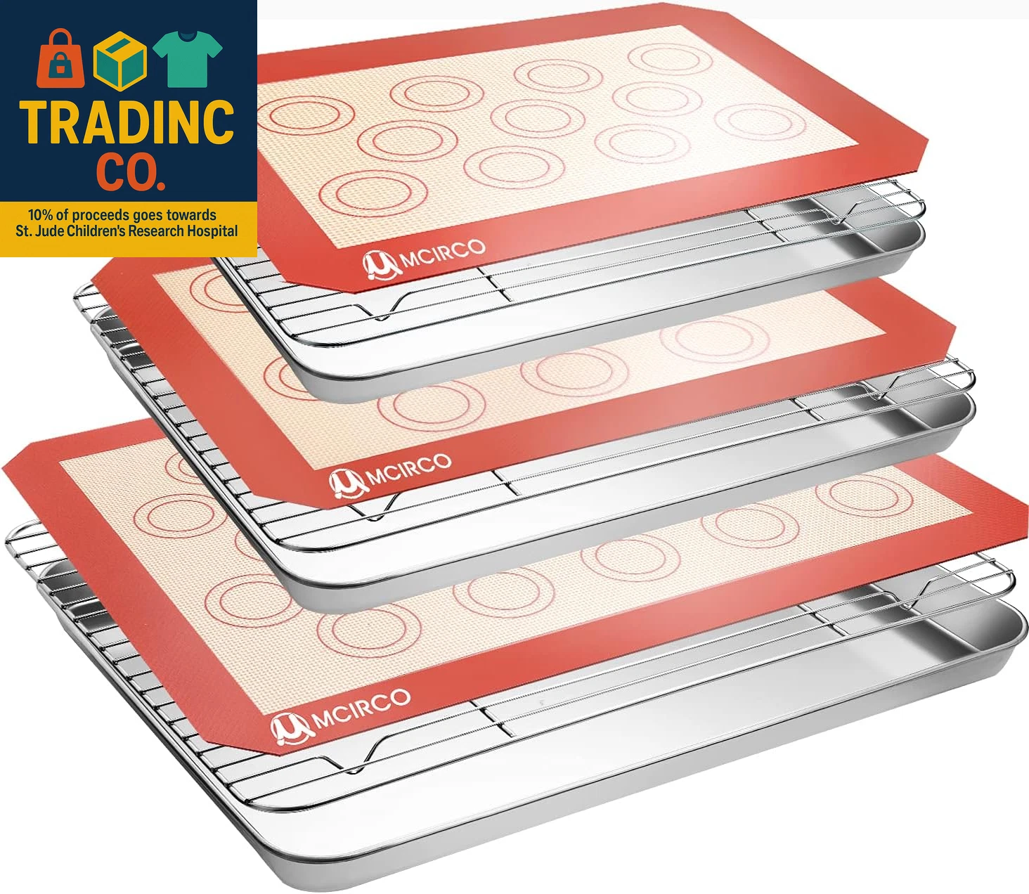 Stainless Steel Baking Sheet Tray Cooling Rack with Silicone Baking Mat Set, Coo
Opens in a new wind