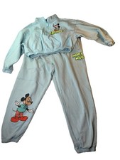 Disney World Retro Mickey Mouse Welcome Friends Sweatpants And Crop Aqua Size L