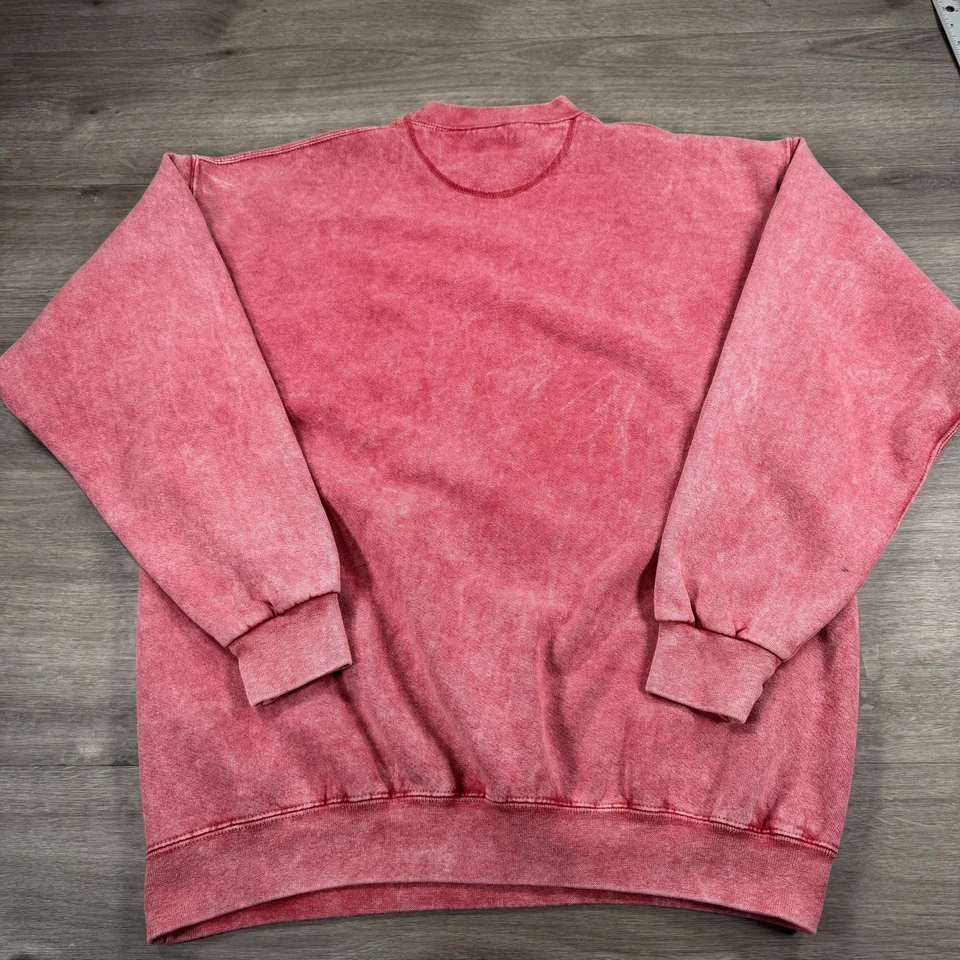 复古 St Johns Bay 运动衫男式红色粉红色鸭图案自然美国制造 90 年代 L — 第 2/4 张图片