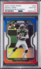 2020 PANINI PRIZM RED/WHITE/BLUE PRIZM #355 DENZEL MIMS ROOKIE RC PSA 10
