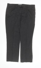 Primark Herren Schwarz Regular Chino Hose 34W 32L Smart Freizeit
