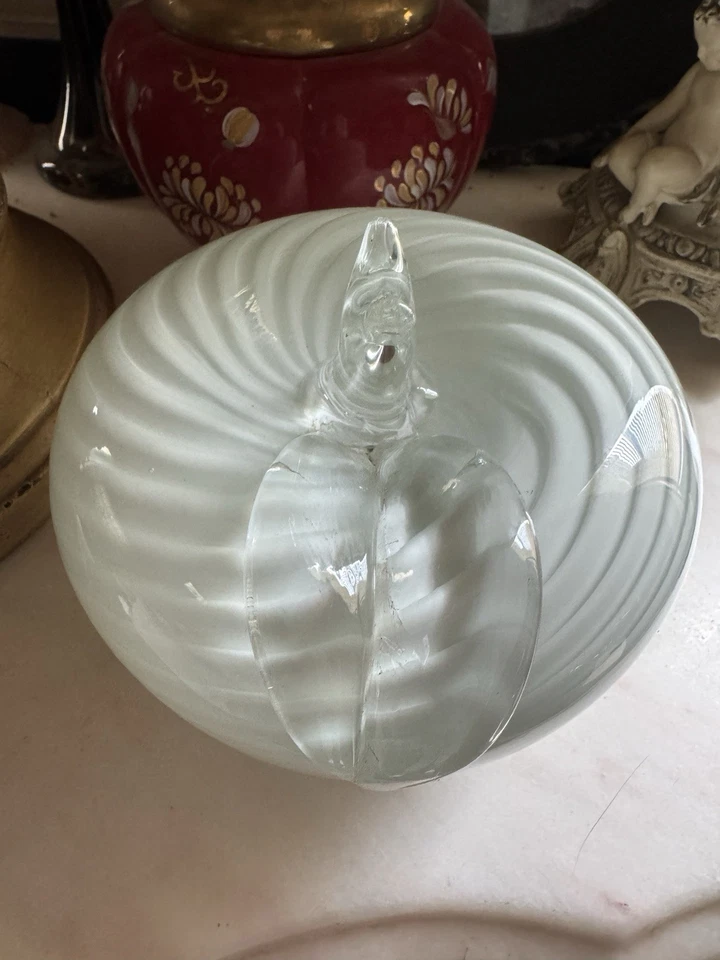 Manzana de vidrio artístico estilo Murano vintage - soplado a mano en Italia (años 70) Foto 3 de 4