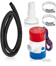 Non-automatic 0.98 Inch Bilge Pump kit for Boats,12V 1100GPH Bilge Pumps with 6