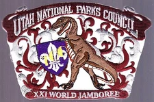 UTAH NATIONAL PARKS COUNCIL UT 508 OA 2007 WORLD JAMBOREE XXI DINOSAUR PATCH JSP