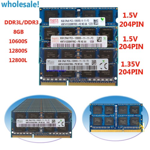 Hynix 8GB 16GB DDR3L /DDR3 12800L /12800S /10600S SODIMM Laptop Memory RAM Lot__