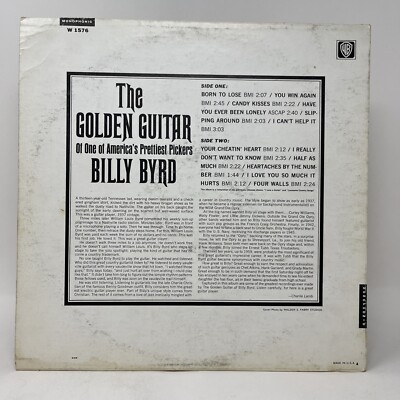 BILLY BYRD - The Golden Guitar Of 1964 Warner Bros WS1576 Vinyl VG