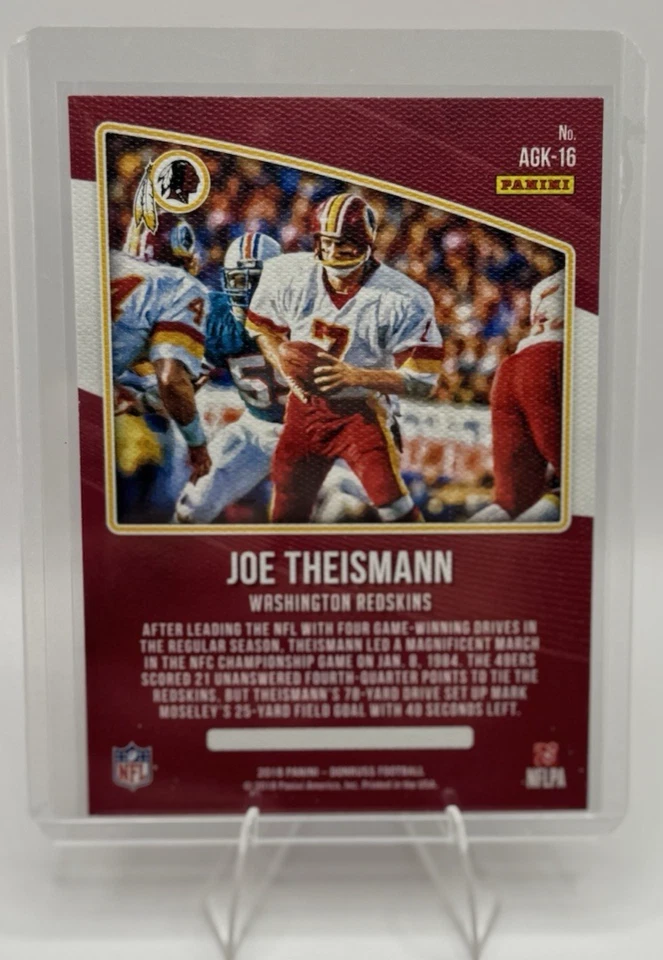 Joe Theismann 2018 Panini Donruss - All-Time Gridiron Kings Card# AGK-16 - Image 2 of 2