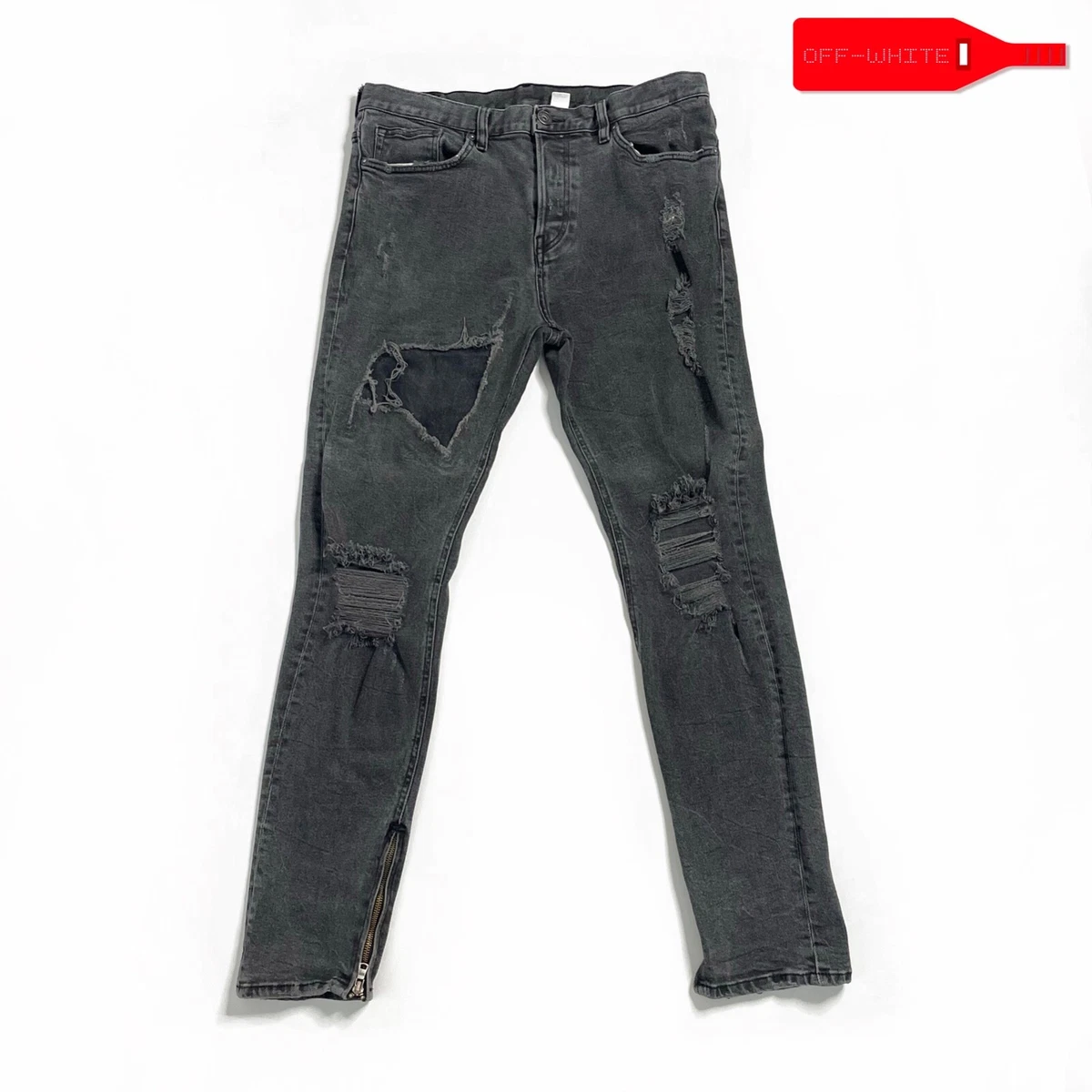H&m black sale distressed jeans