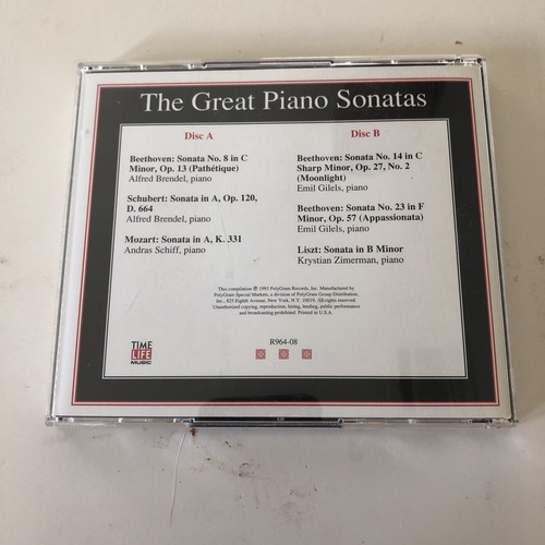 Time Life: THE GREAT PIANO SONATAS**2 CD SET*1993 POLYGRAM RELEASE - Picture 3 of 5