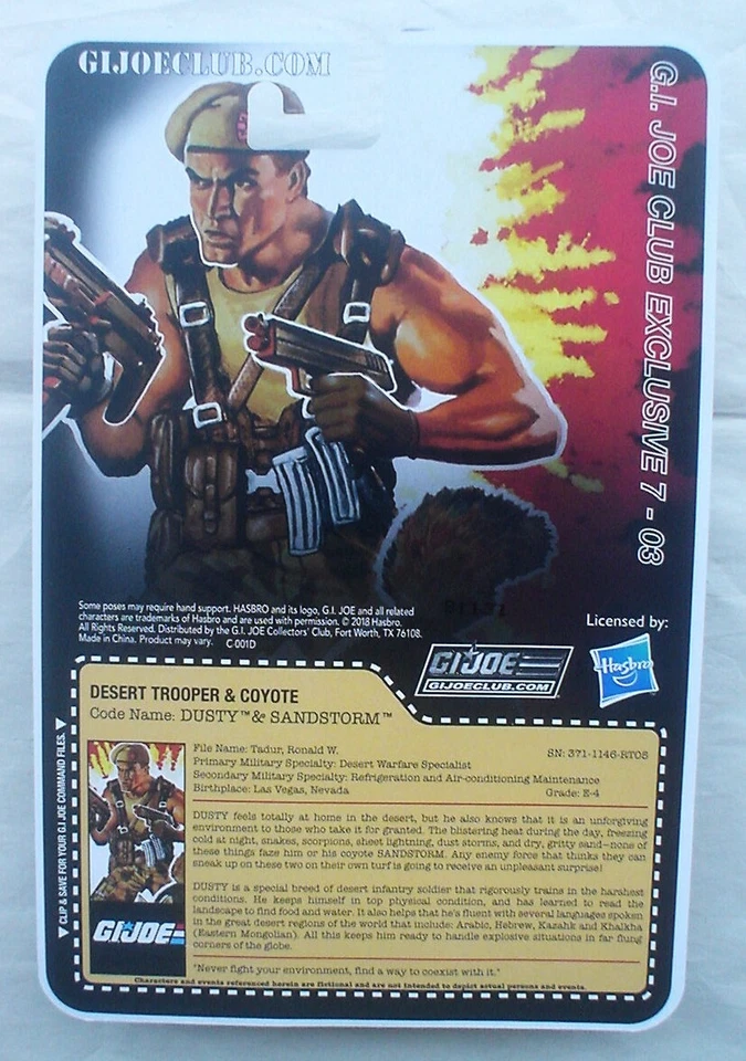 Boneco DUSTY & KAOS GI Joe Collectors Club FSS 7.0 Hasbro Dreadnok 1:18 4" 2018 - Imagem 3 de 4