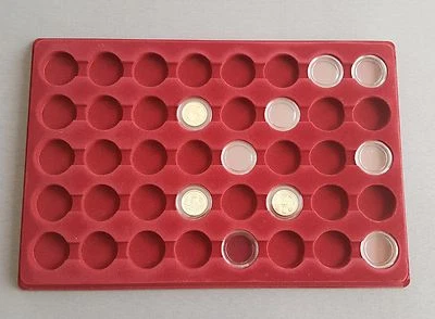 Coin Tray x40 Spaces 30mm Collection Storage Capsules 23mm Coins £1 One Pound