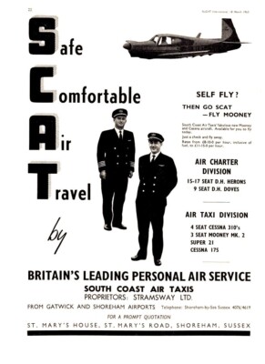AABK10 MAGAZIN WERBUNG 11X8'' SOUTH COST AIR TAXIS STAMSWAY LTD