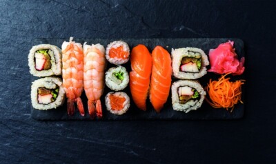 96 x 57cm Sushi Print PVC Induction Hob Stove Covers