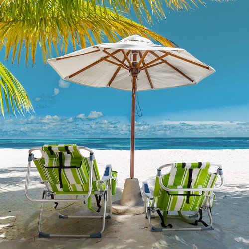 Green Stripes Beach Chair Oxford Cloth Aluminum Tube Bearing 24.8x27.56x38.98'' - Picture 10 of 19