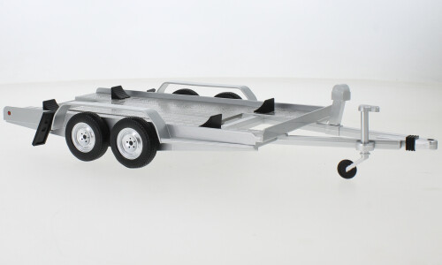 Auto Anhänger Trailer Transporter Hänger Doppelachser Rallye silber NEU IXO 1:18 - Bild 10 von 10