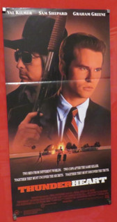 THUNDERHEART ORIGINAL 1992 CINEMA DAYBILL FILM MOVIE POSTER Val Kilmer 90's RARE