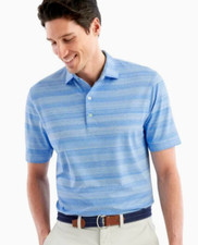 Johnnie O - Men's Jones Prep-Formance Striped Polo - Delray Blue - NWT - XXL